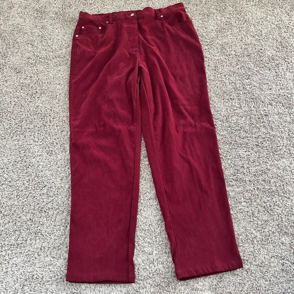 Vintage Denim & Co. Womens Size 20 Burgundy Polyester Spandex Pants Trousers